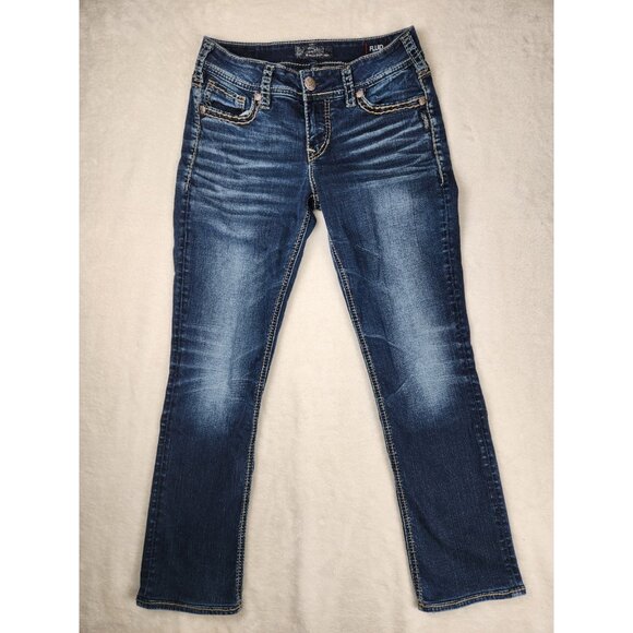 Silver Suki Straight Blue Jeans Womens Western Glove Works Size 29 X 32 - Picture 1 of 15